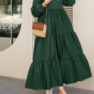 Long modest frock corduroy W002