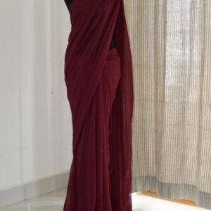 Plain Chiffon saree E001