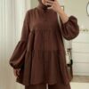 Short modest frock Spring Cotton W001