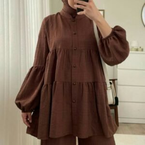 Short modest frock Spring Cotton W001